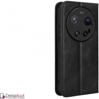 Dirbtinės odos atverčiamas dėklas su skyreliais - juodas (Xiaomi 17 Ultra) Dirbtinės odos atverčiamas dėklas su skyreliais - juodas (Xiaomi 17 Ultra)